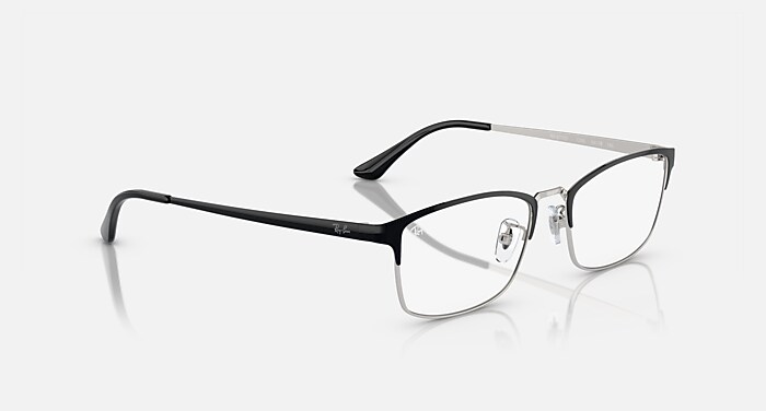 RB8772D OPTICS TITANIUM メガネ シルバー上にブラック と クリア (54