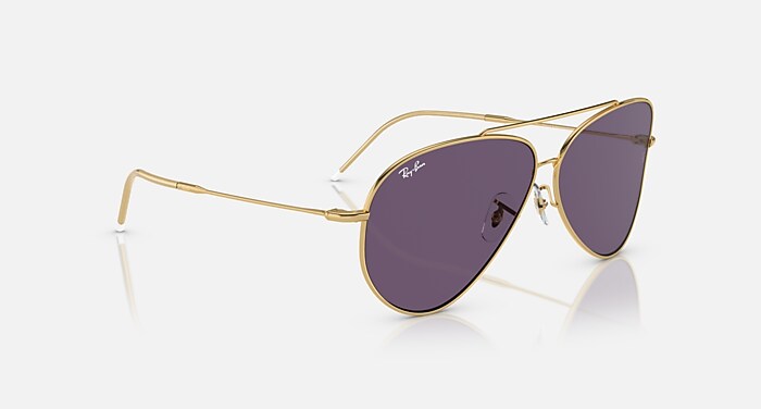 AVIATOR REVERSE Sunglasses in Arista Gold and Violet (62-11