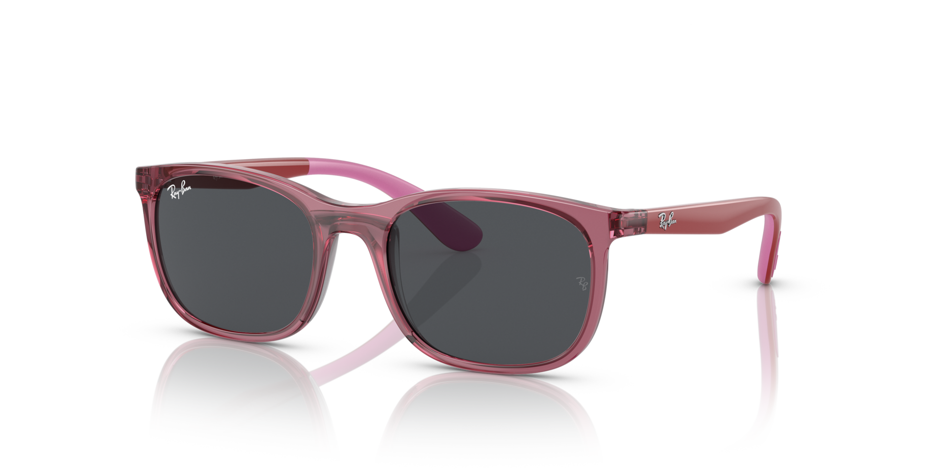 Ray-Ban Rb9076s Kids Lunettes De Soleil - Monture Rose Transparent Verres Gris 49-17 75 €