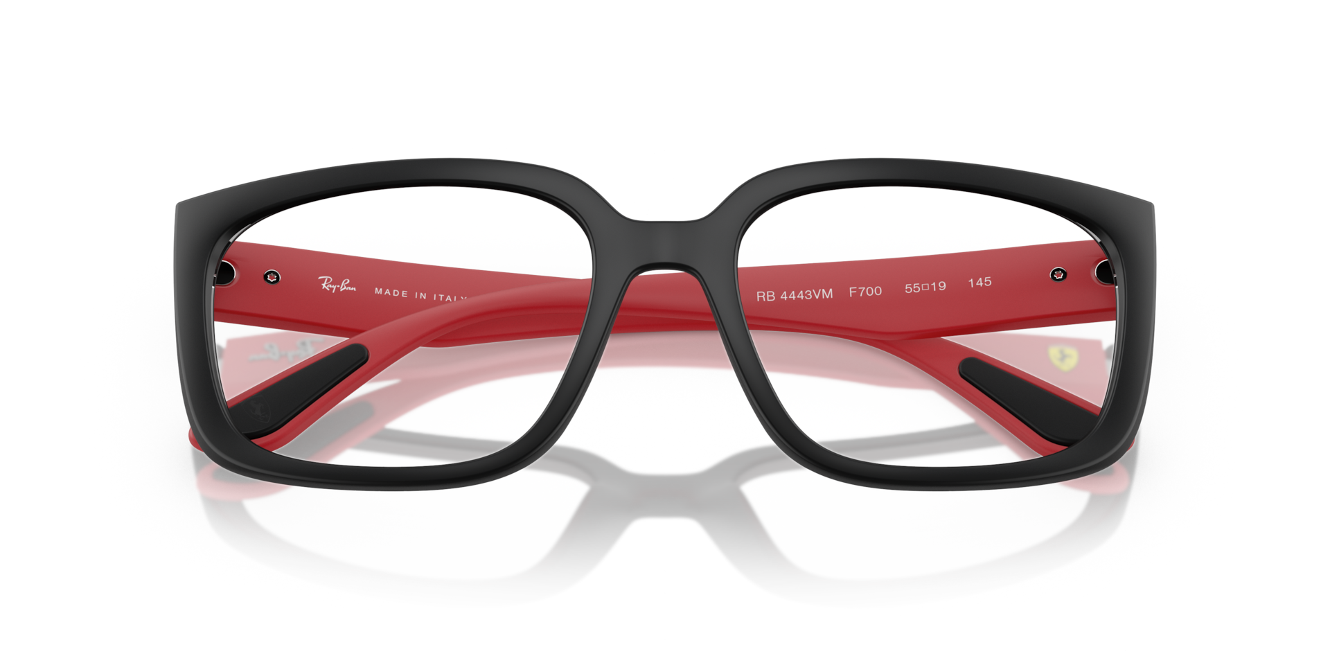 Ray-Ban Rb4443vm Optics Scuderia Ferrari Collection Eyeglasses Matte Red Frame Clear Lenses Polarized 55-19 203$
