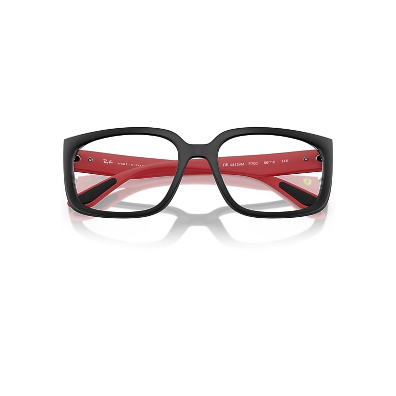 Ray-Ban Rb4443vm Optics Scuderia Ferrari Collection Optical Matte Red Frame Clear Lenses Polarized 55-19