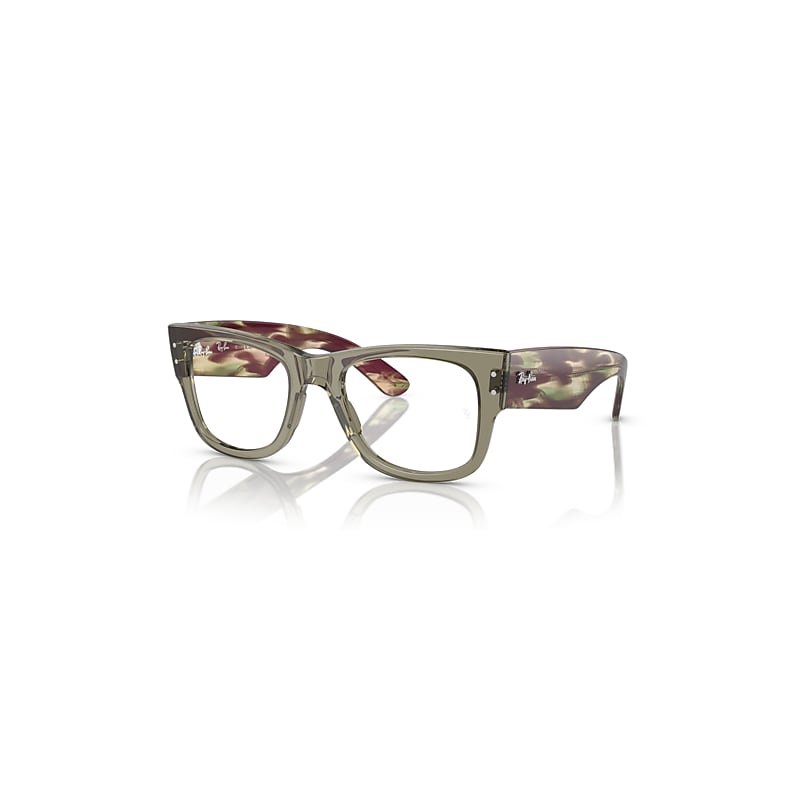 Ray-Ban Mega Wayfarer Optics  Grün Havana Gestreift Fassung Klar Glas Polarisiert 51-21