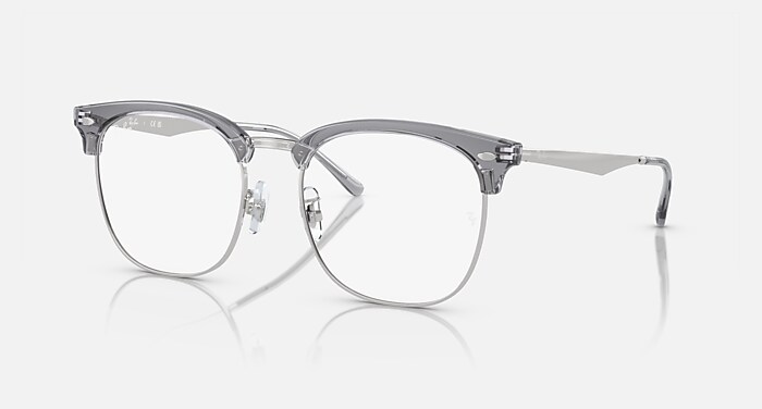 RB7318D OPTICS メガネ シルバーの上に透明グレー と クリア (54-19