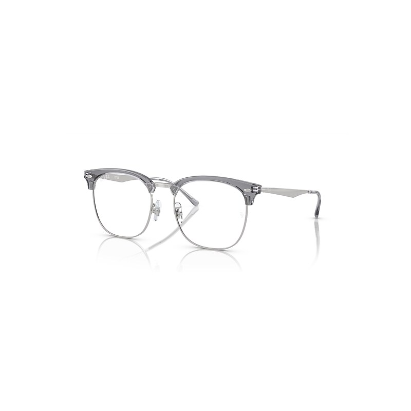 Ray-Ban Eyeglasses Unisex Rb7318d Optics - Silver Frame Clear Lenses Polarized 54-19