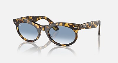WAYFARER OVAL Sunglasses in Havana and Blue (50-22) - RB2242 | Ray
