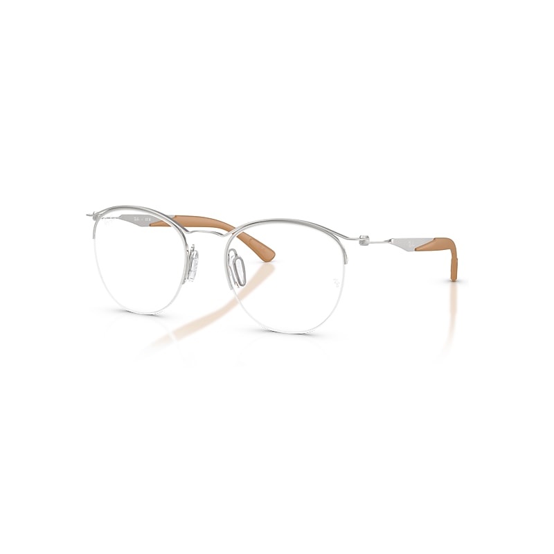 Ray-Ban Eyeglasses   Optics - Silver Frame Clear Lenses Polarized 52-20, RB7553