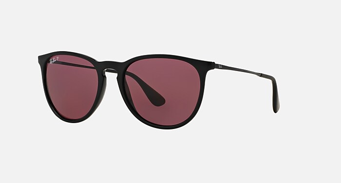 ERIKA CLASSIC Sunglasses in Black and Polarized Violet Mirror