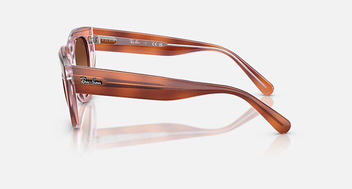 DOREEN Sunglasses in Red Havana On Transparent Multicolor and Pink