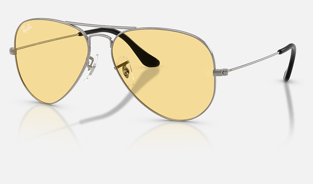 Ray-Ban アビエーター B&L社製 サングラス 専用ケース付③ AVIATOR CLASSIC SUMMER CAPSULE サングラス ガンメタル と イエロー