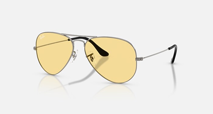 AVIATOR LARGE METAL サングラス ガンメタル上にハバナ と ブラウン