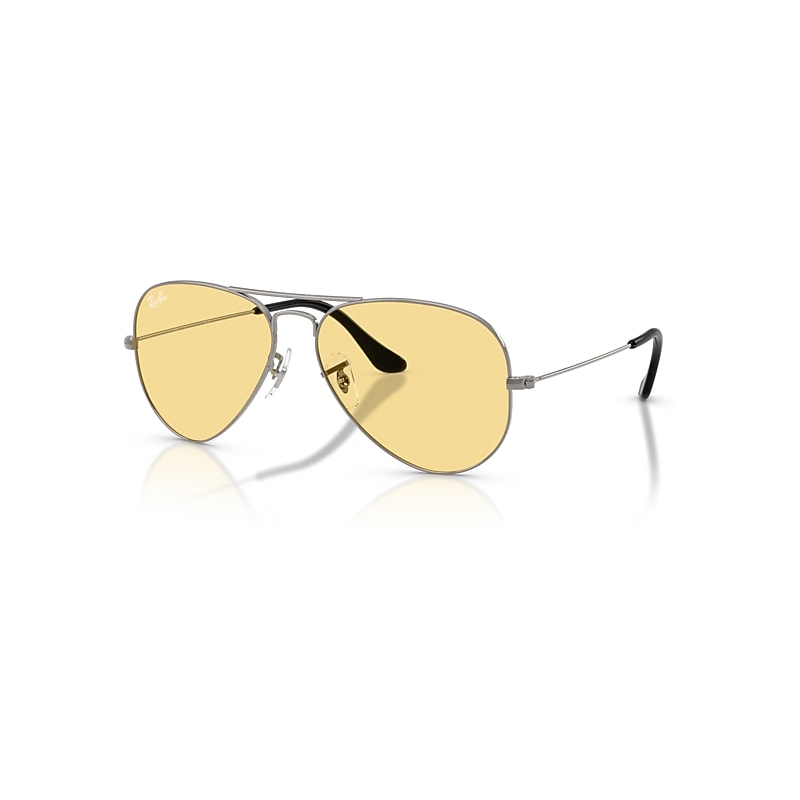 Ray-Ban Aviator Large Metal RB3025, Gunmetal Sunglasses Yellow lenses, Mojo Glasses - Image 5