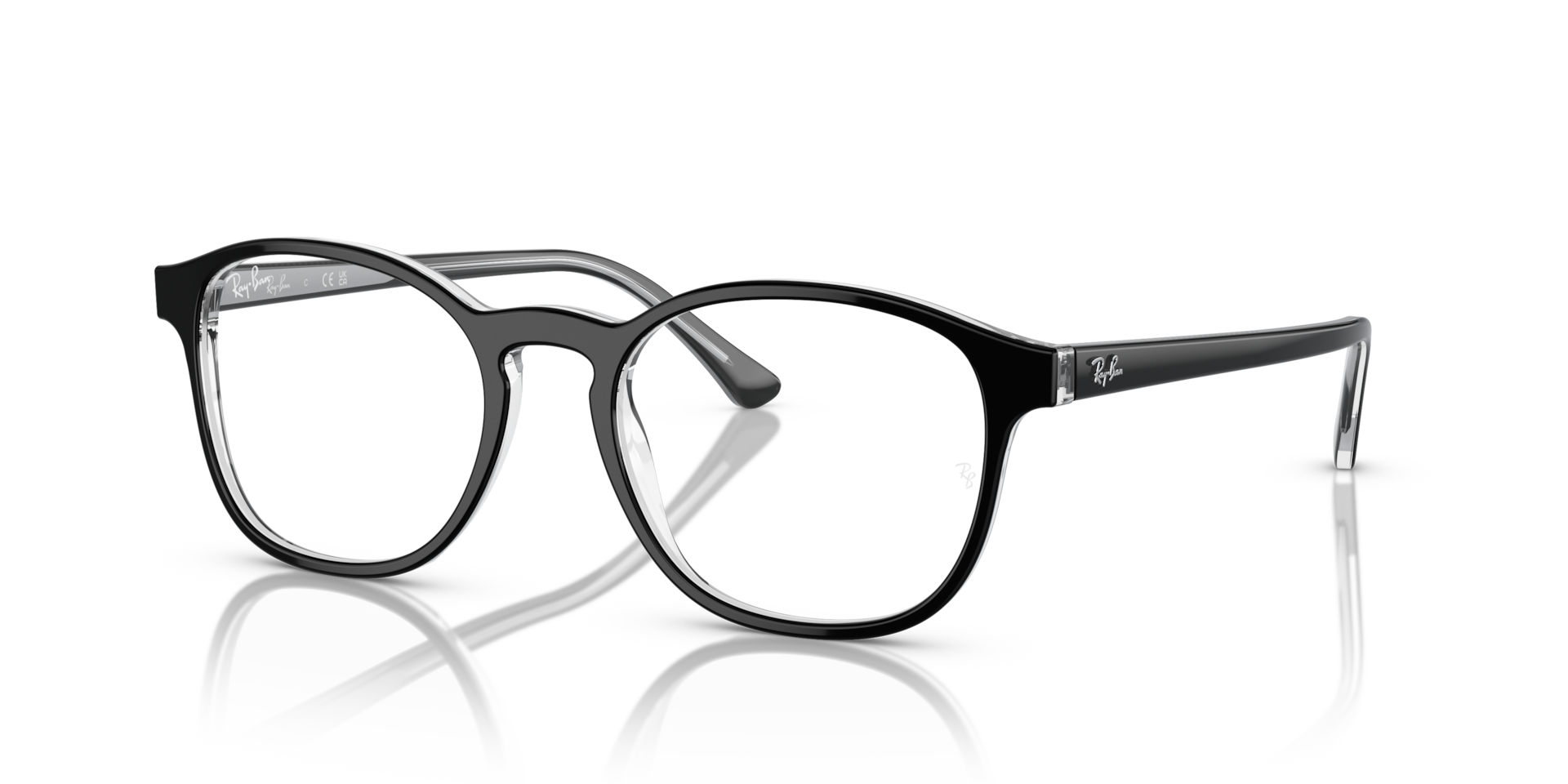 RB5417 OPTICS Eyeglasses with Black On Transparent Frame - RB5417