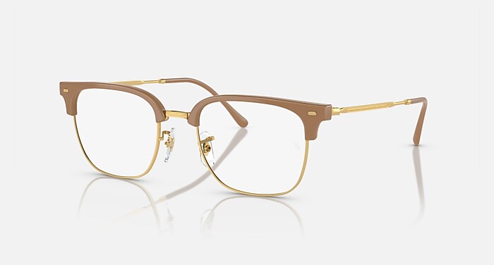 NEW CLUBMASTER OPTICS メガネ ゴールド上にベージュ と クリア (53-20