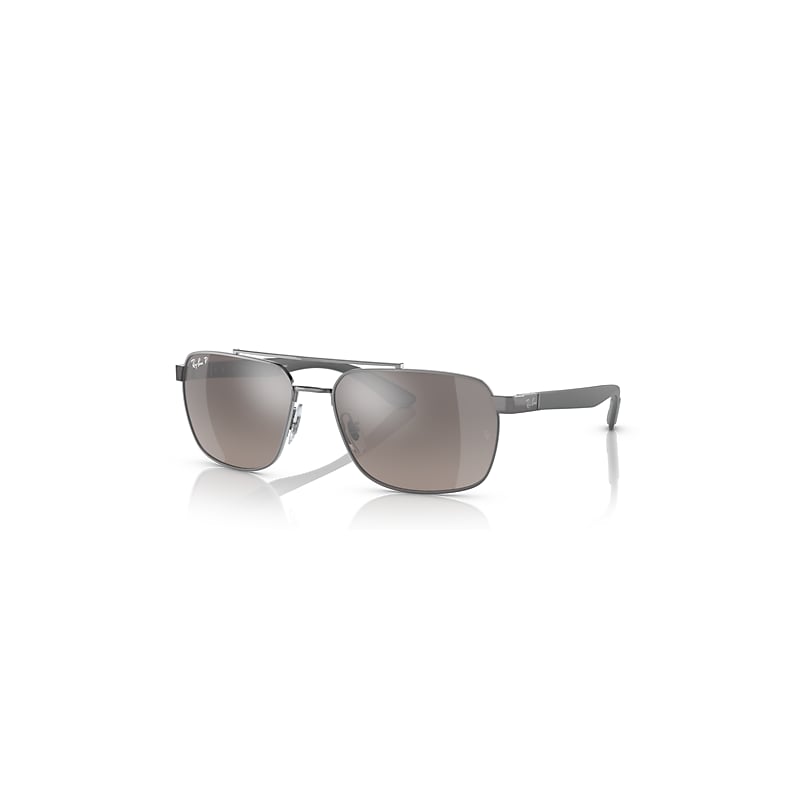 Ray-Ban RB3701, Gunmetal Polarized Sunglasses Grey Polarised+ lenses, Mojo Glasses - Image 3