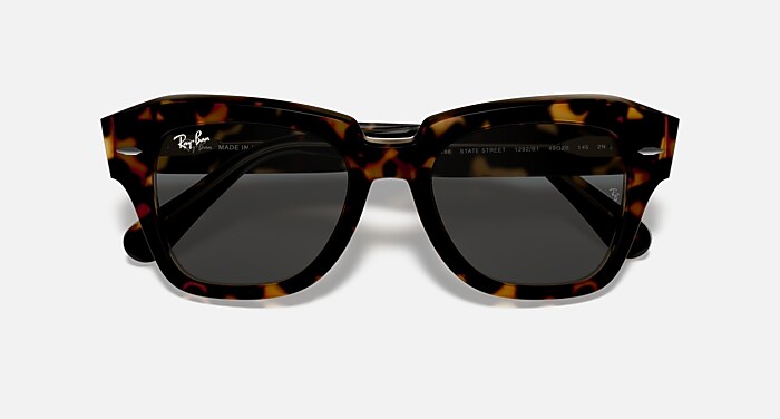 STATE STREET Sunglasses in Havana On Transparent Brown and Dark
