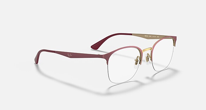 RB6422 OPTICS Polarized Eyeglasses with Bordeaux On Rose Gold and