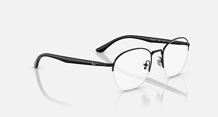 RB6487 OPTICS メガネ ブラック と クリア (52-20) - RB6487