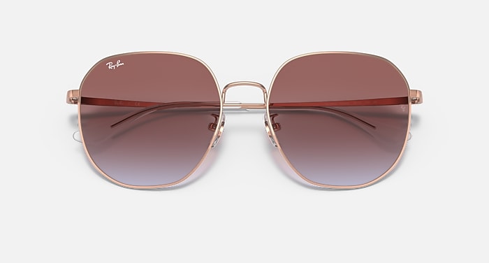 Ray-Ban Rose Gold Frame Brown Gradient Lenses Sunglasses Ray-Ban for Scuderia Ferrari RB3775M in rose gold metal with  main image 4