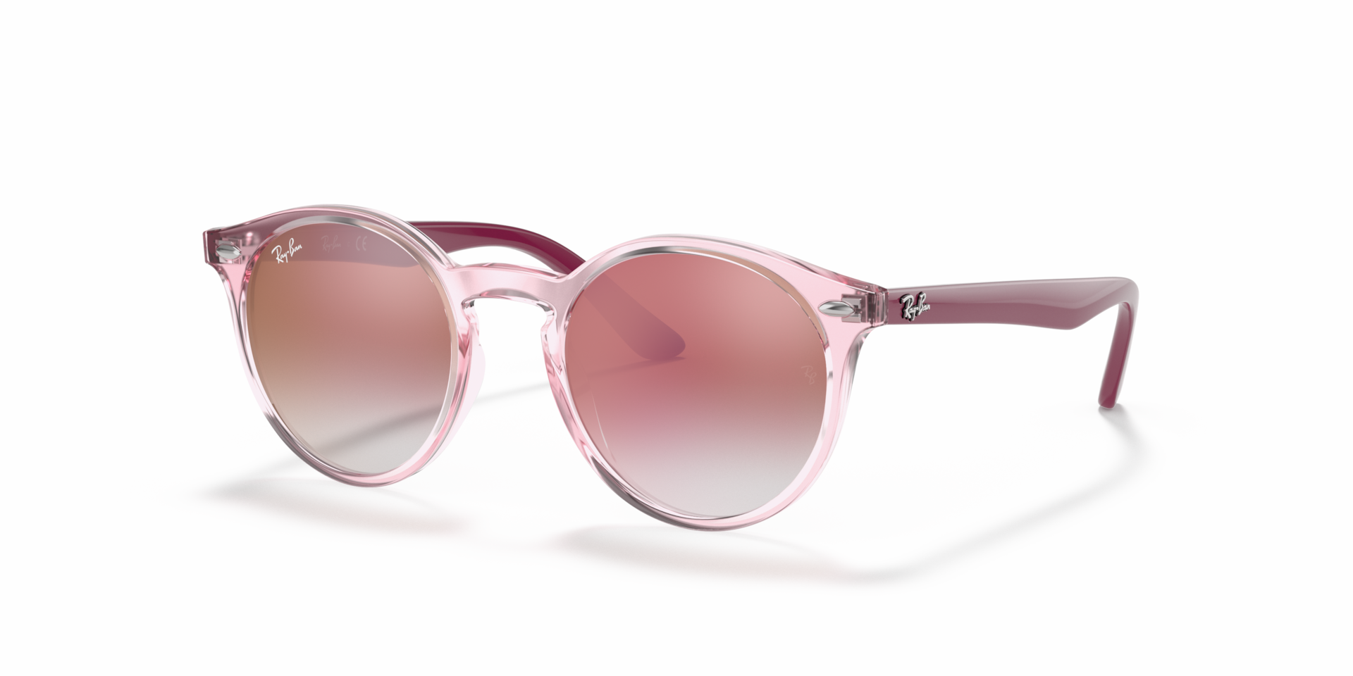 RB9064S KIDS Sunglasses in Transparent Pink and Clear Gradient Red