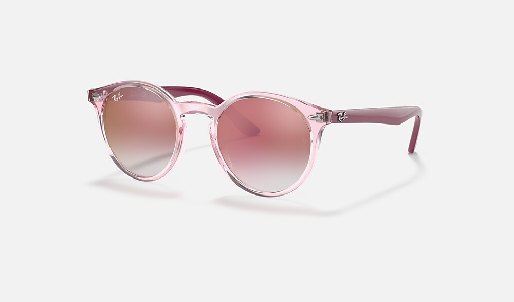 RB9064S KIDS Sunglasses in Transparent Pink and Clear Gradient Red