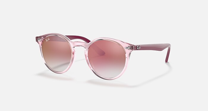 RB9064S KIDS Sunglasses in Transparent Pink and Clear Gradient Red