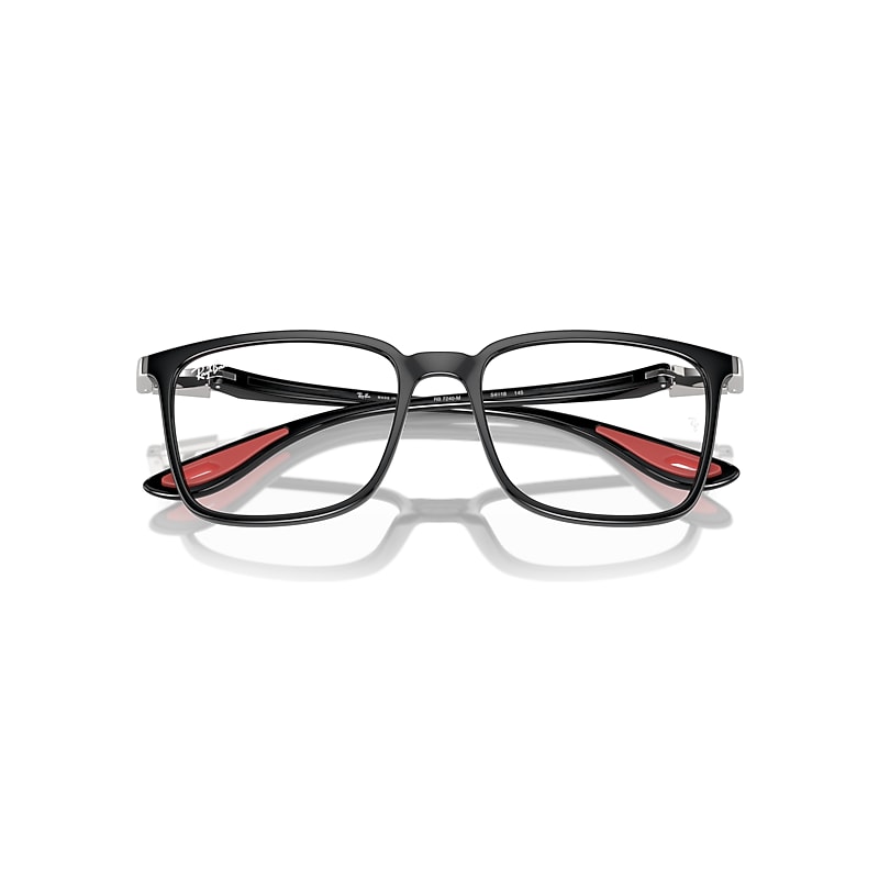 Ray-Ban Rb7240m Optics Scuderia Ferrari Collection Optical Black Frame Clear Lenses Polarized 54-18