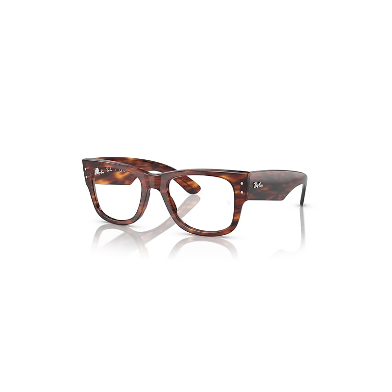 Ray-Ban Mega Wayfarer Optics  Havana Gestreift Fassung Klar Glas Polarisiert 51-21