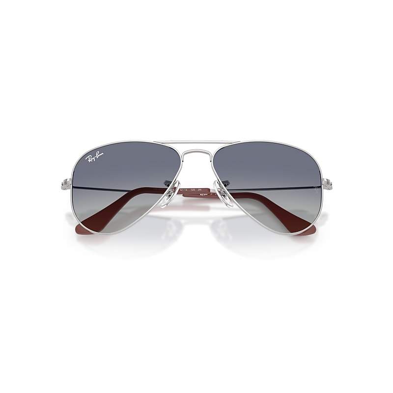 Ray-Ban Aviator Kids Sunglasses Silver Frame Grey Lenses 50-13