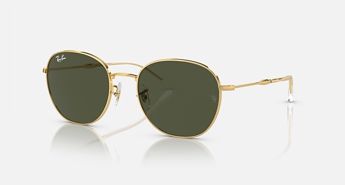 HEXAGONAL FLAT LENSES Sunglasses in Arista Gold and G-15 Green (51