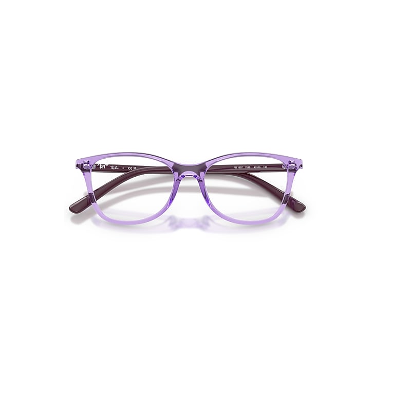 Ray-Ban Rb1907 Optics Kids Bio-based Optical Violet Frame Clear Lenses Polarized 45-15