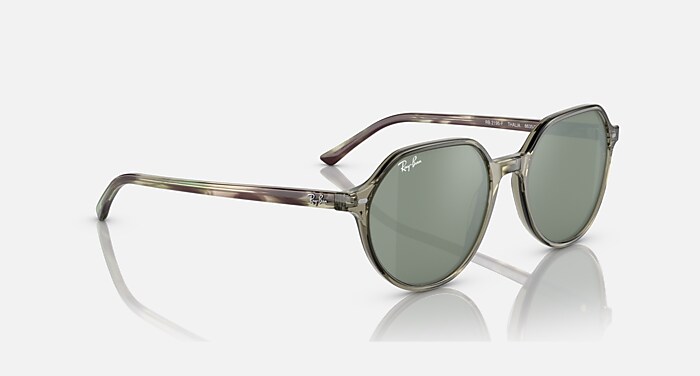 THALIA Sunglasses in Transparent Green and Silver (53-18