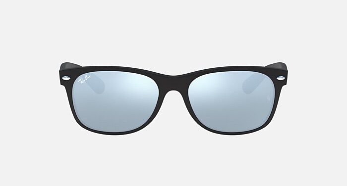NEW WAYFARER FLASH Sunglasses in Rubber Black and Silver Flash (55