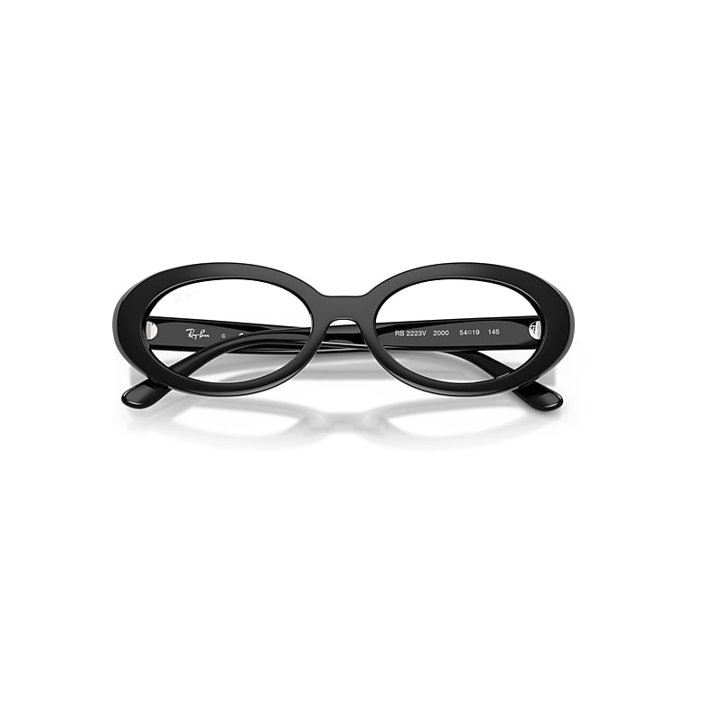 Ray-Ban Rb2223v Optics Optical Black Frame Clear Lenses Polarized 52-19
