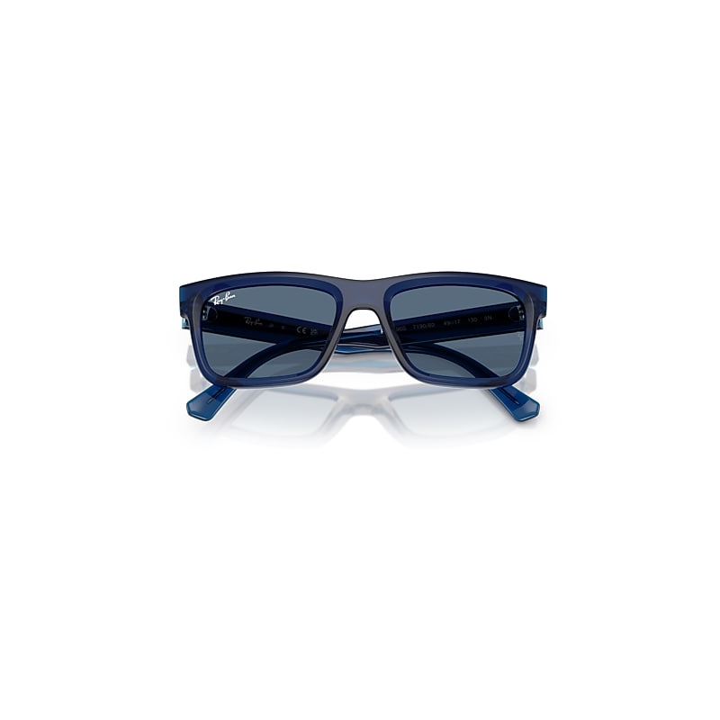 Ray-Ban Rb9196s Kids Bio-based Sunglasses Transparent Blue Frame Blue Lenses 49-17