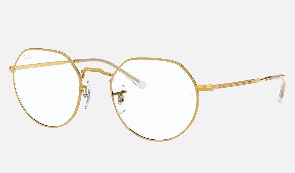 レイバン メガネ フレーム RB6465F JACK サングラス ゴールド JACK OPTICS メガネ ゴールド と クリア (53-20) - RB6465F