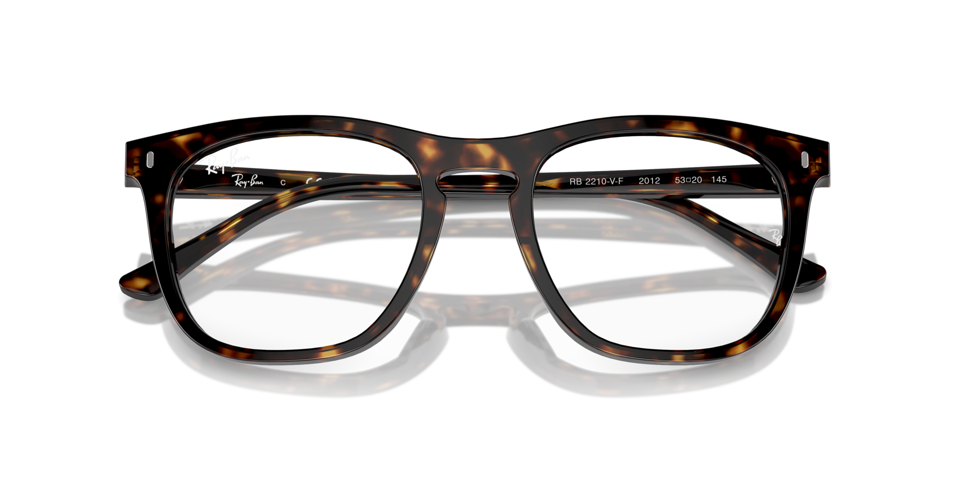 Ray-Ban Rb2210v Optics Eyeglasses Havana Frame Clear Lenses Polarized 53-21 95$