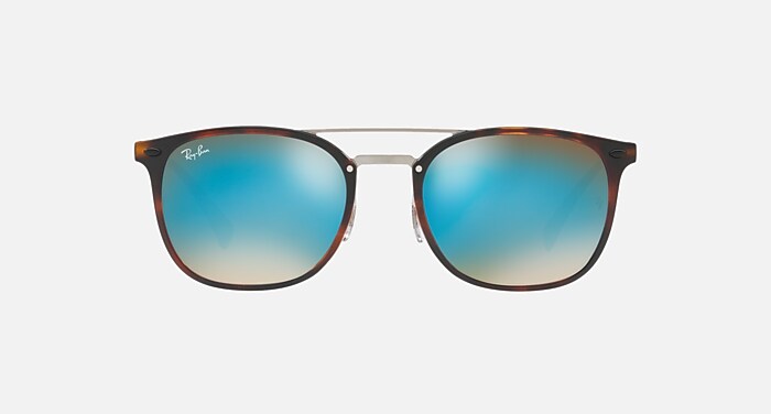 RB4286 Sunglasses in Red Havana and Blue Gradient Flash - RB4286