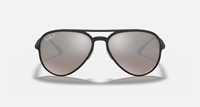 RB4320 POLARIZED+ LENSES Polarized Sunglasses in Black and Silver