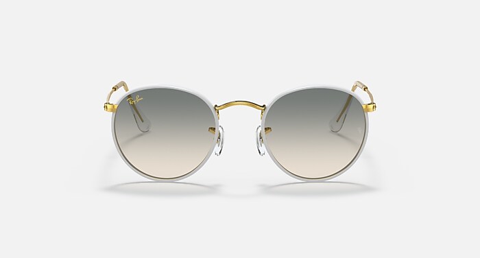 Ray-Ban RB3447 ラウンドメタル ケース付 ROUND METAL FULL COLOR LEGEND Sunglasses in Grey and Light Grey