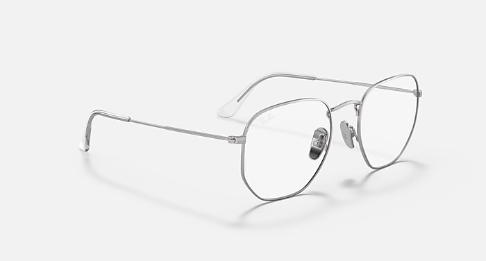 a*i様 Ray-Ban Titanium β サングラス HEXAGONAL TITANIUM OPTICS Eyeglasses with Silver Frame - RB8148V