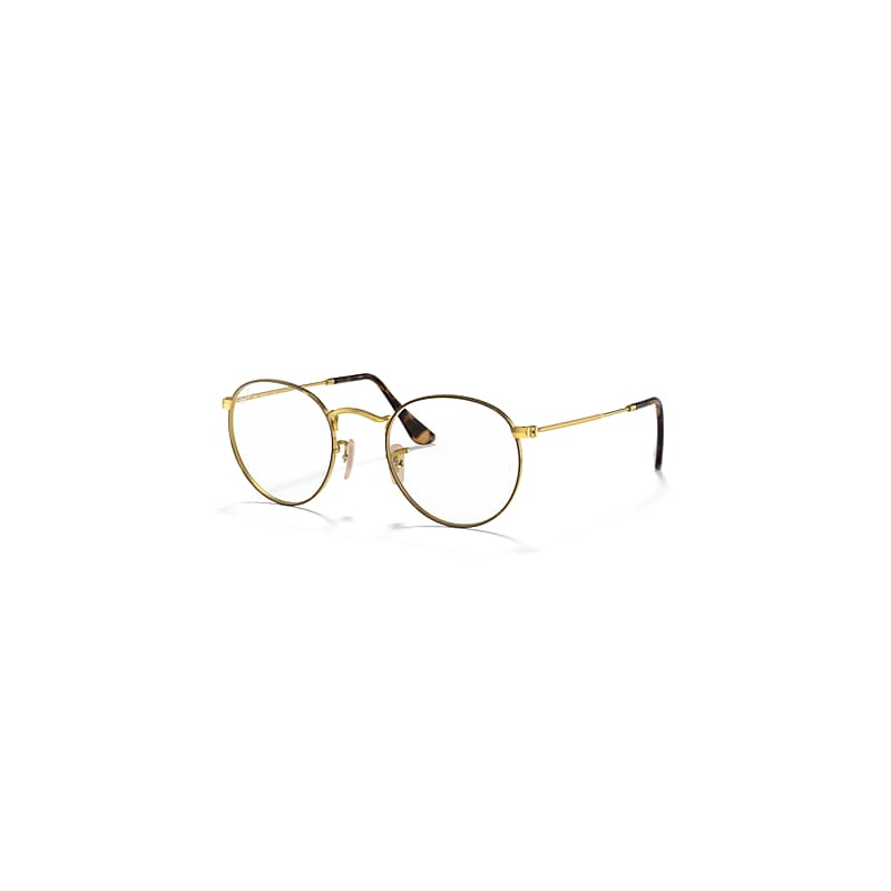 Ray-Ban Eyeglasses  Round Metal Optics - Gold Frame Clear Lenses 50-21, RB3447V