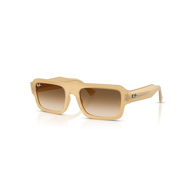 Ray-Ban Sunglasses  Flacko Bio-Based - Transparent Beige Frame Brown Lenses 56-20, RB4454