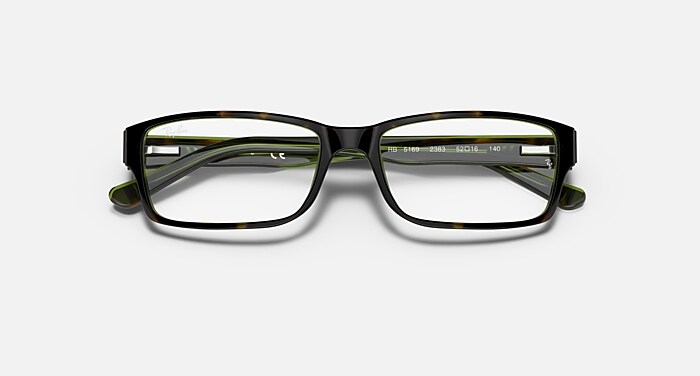 Óculos de Grau RB5169 OPTICS com armação na cor Havana sobre Verde