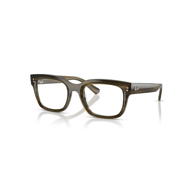 Ray-Ban Eyeglasses Unisex Chad Optics Bio-based - Striped Green Frame Clear Lenses Polarized 54-22