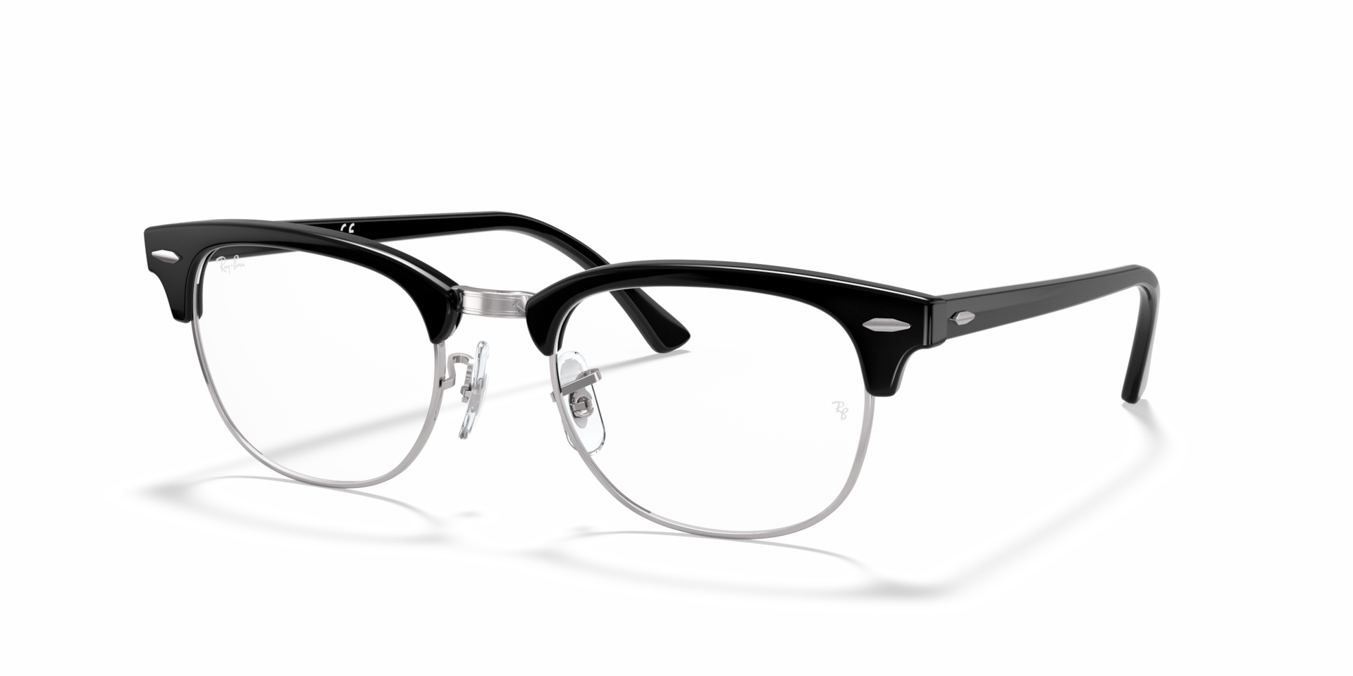 CLUBMASTER OPTICS Eyeglasses with Black On Silver and Clear (49-21