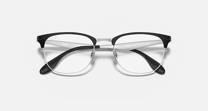 RB6346 OPTICS Polarized Eyeglasses with Black On Silver and Clear