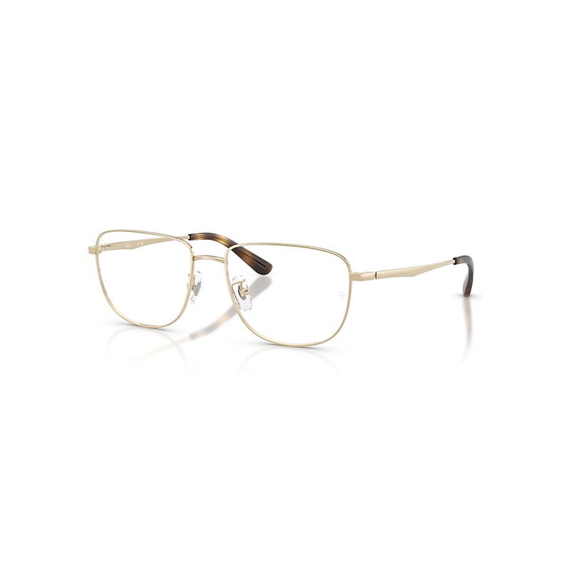 Ray-Ban Eyeglasses Unisex Rb6523d Optics - Pale Gold Frame Clear Lenses Polarized 56-17