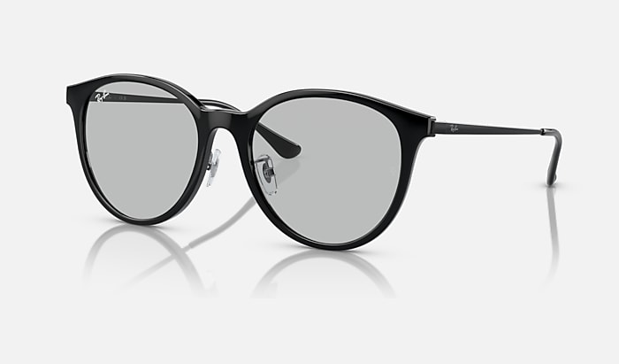 Ray-Ban RB4334d Sunglasses in Polished Black and Light Grey