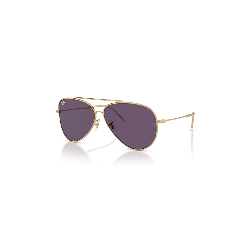 Ray-Ban Sunglasses  Aviator Reverse - Arista Gold Frame Violet Lenses 59-11, RBR0101S