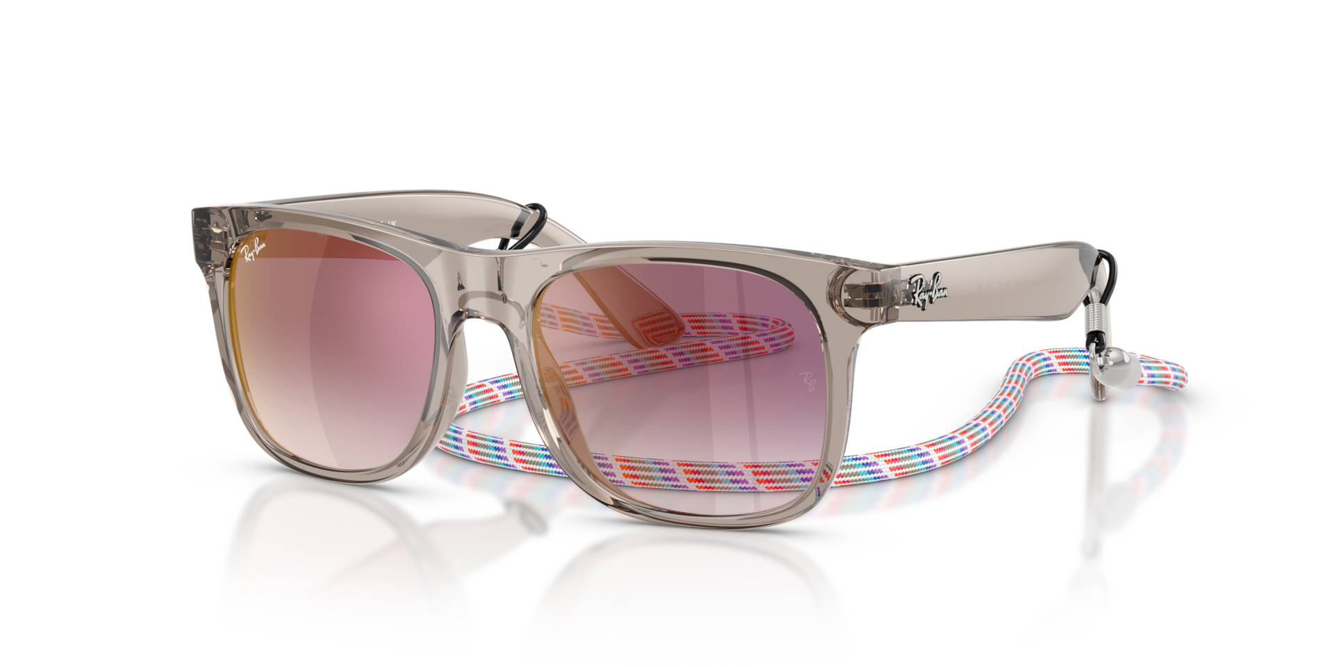 Ray-Ban Justin Kids Summer Capsule Lunettes De Soleil - Monture Transparent Gris Verres Gris 48-16 85 €
